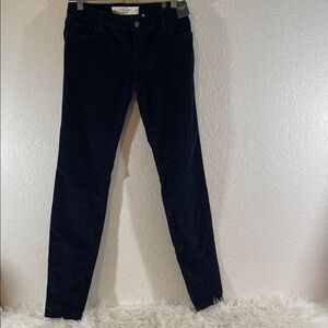 ABERCROMBIE & FITCH Navy Corduroy Jeans Skinny With Pockets Size 0 NEW